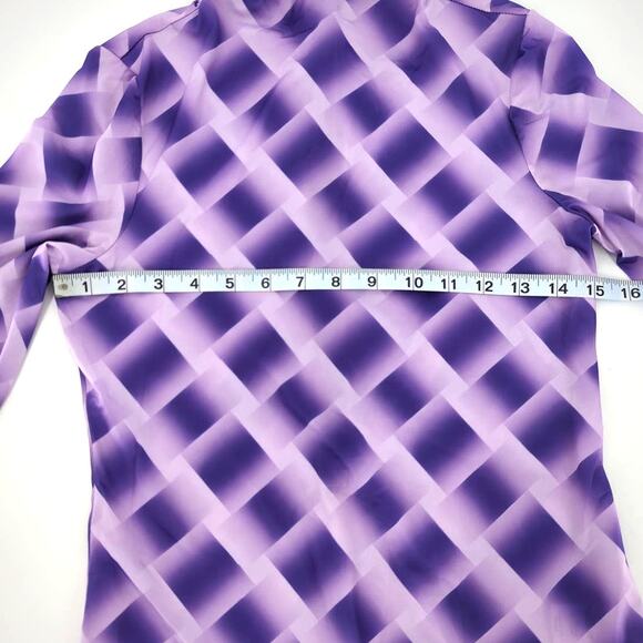 Gianni Song of Style Check Purple Jade Mini Dress S - Picture 9 of 11